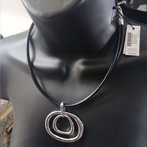 Chico's Silver Double Loop Necklace